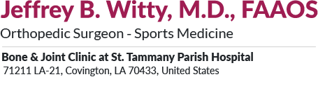 Jeffrey B. Witty, M.D. Orthopedic Surgeon - Sports Medicine